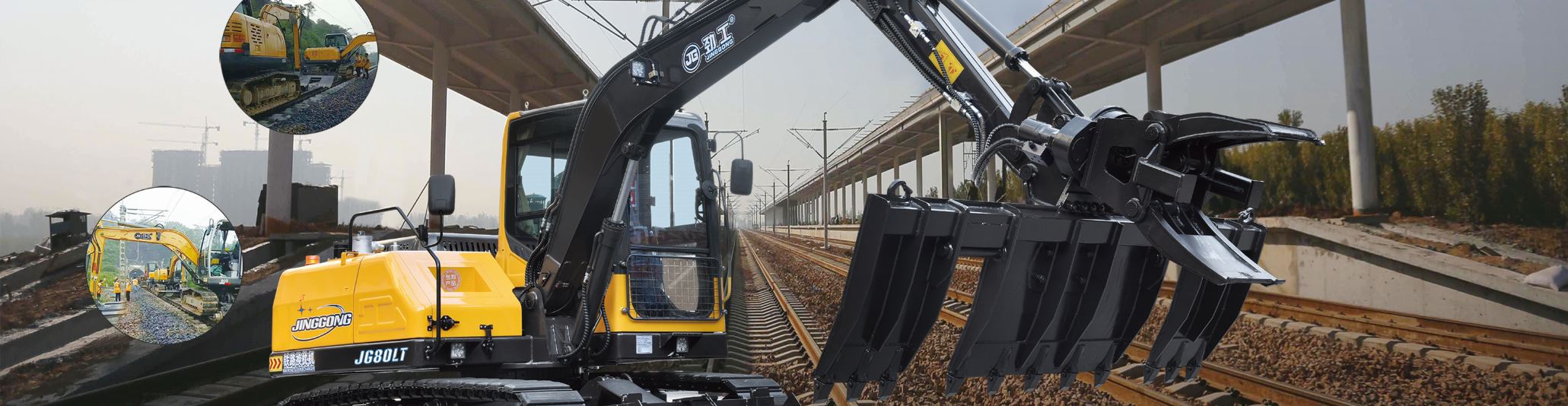 Excavatrice changeuse de traverses rail-route de 8 à 9 tonnes